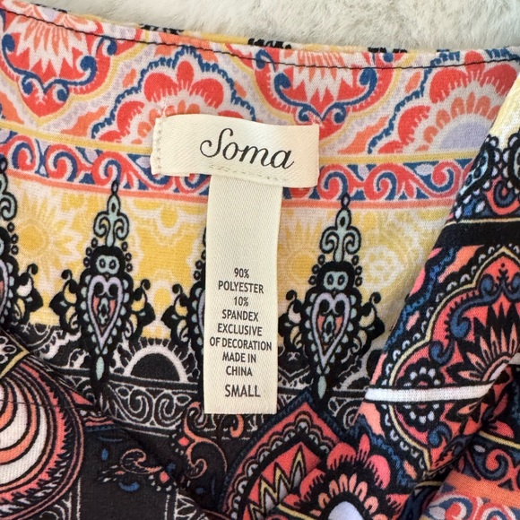 Soma Scarf Hem Tank Dress, Buttery Soft, Midi Dress, Pink & Black Paisley - Picture 9 of 14